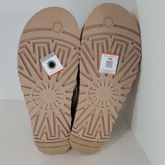 UGG Aubrey Suede Ankle Strap Platform Espadrille Sandal Beige Women's 7 NWOB - Picture 9 of 11